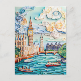 Das Quilling Big Ben im Tower von London Postkarte