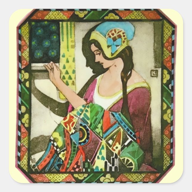 Das Quilter Quadratischer Aufkleber (Vorderseite)