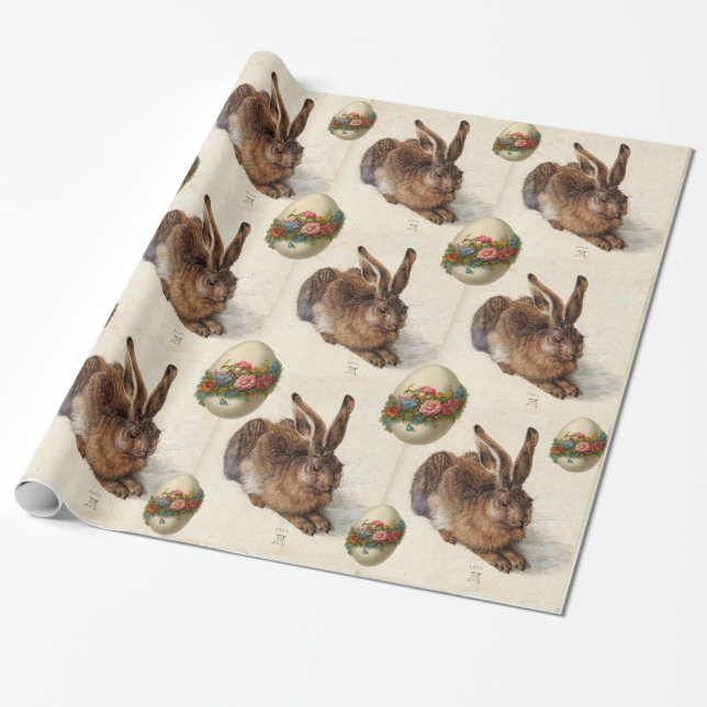 DAS RABBIT (JUGENDLICHE Hase) OSTEREIER MIT BLUME Geschenkpapier (Ungerollt)