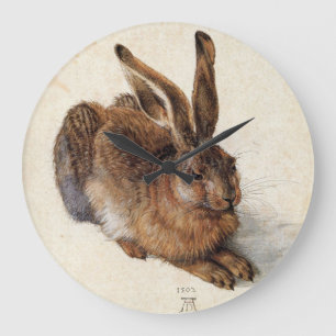 DAS RABBIT (Junge Hare) Große Wanduhr