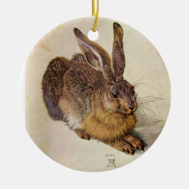 DAS RABBIT (Junge Hare) Keramik Ornament (Vorne)