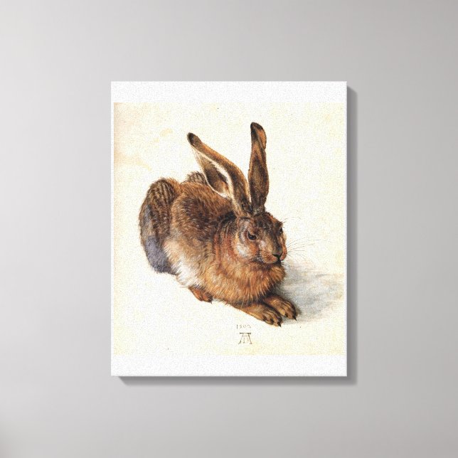 DAS RABBIT (Junghaar), weiß Leinwanddruck (Vorderseite)