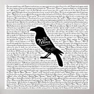 Das Raben-komplette Gedicht durch Edgar Allan Poe Poster