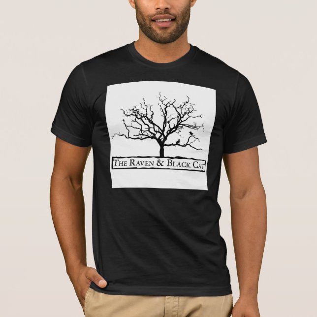 Das Raben-u. schwarze Katzen-Quadrat-Logo-T-Shirt T-Shirt (Vorderseite)