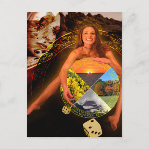 Das Rad der Glückskarte Tarot Art Postkarte