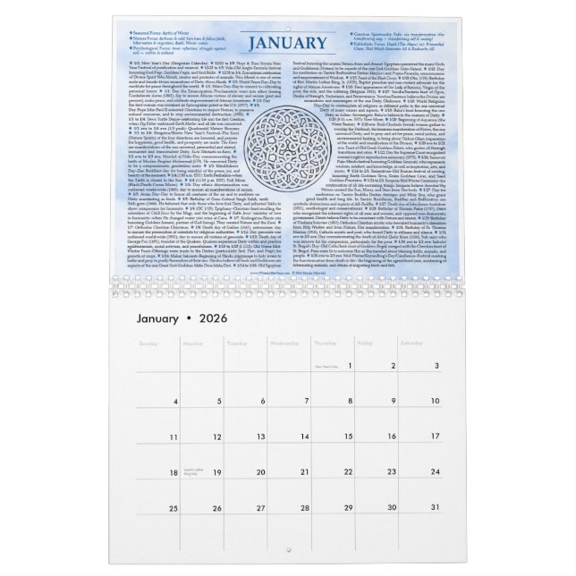 Das Rad des Mystikers des Wandkalenders des Kalender (Jan 2026)