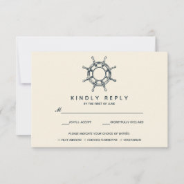 Das Rad des Schiffes | Hochzeitsrabatt mit Essensw RSVP Karte