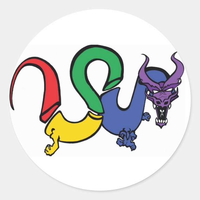 Das Rainbow Dragon Network Runder Aufkleber (Vorderseite)