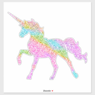 Das Rainbow Glitzer Unicorn Aufkleber