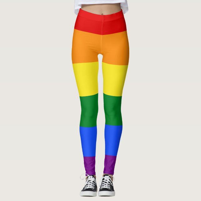 Das Rainbow-Pride-Flag Leggings (Vorderseite)