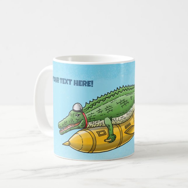 Das Raketenkrokodil Kaffeetasse (Vorderseite Links)