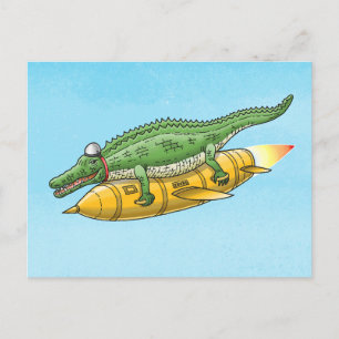 Das Raketenkrokodil Postkarte