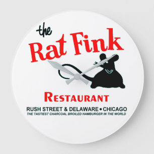 Das Rat Fink Restaurant, Rush Street, Chicago, IL Große Wanduhr