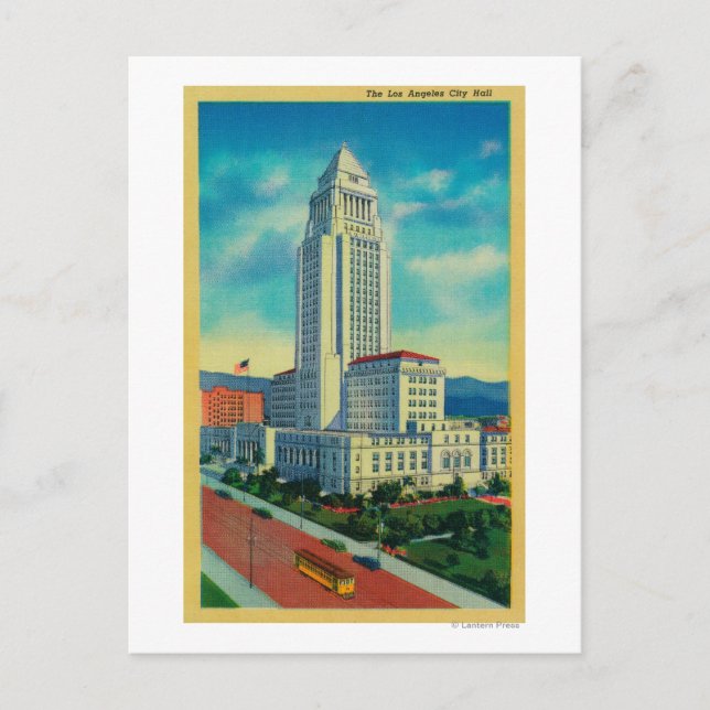 Das Rathaus von Los Angeles Postkarte (Vorderseite)