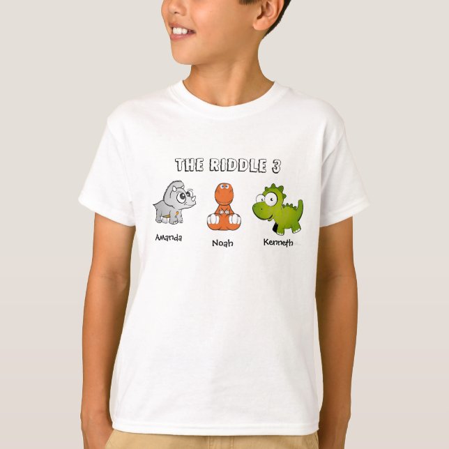 Das Rätsel 3 als Dinosaurier T-Shirt (Vorderseite)