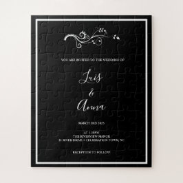 Das Rätsel der Hochzeit mit schwarzem und weißem L Puzzle