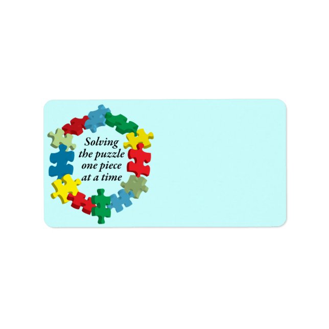 Das Rätsel lösen ... Blue-Address-Label Adressaufkleber (Vorne)