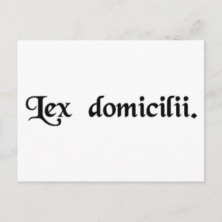 Das Recht des Zuhause-Landes einer Person. Postkarte