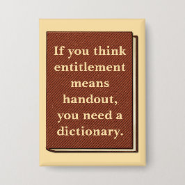 Das Recht ist kein Handout Button