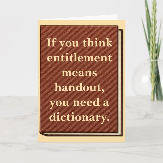 Das Recht ist kein Handout Karte (Vorderseite)