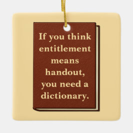 Das Recht ist kein Handout Keramikornament