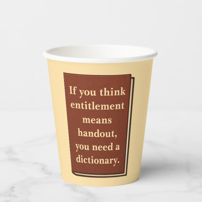 Das Recht ist kein Handout Pappbecher (Vorderseite)