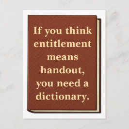 Das Recht ist kein Handout Postkarte