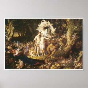 Das Reconciliatin von Oberon und von Titania, 1847 Poster