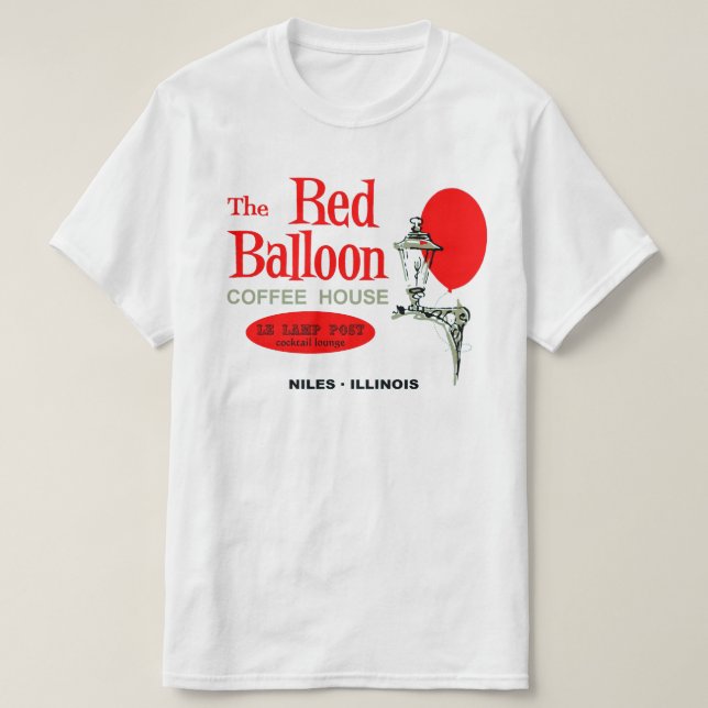 Das Red Balloon Coffee House, Niles, Illinois T-Shirt (Design vorne)
