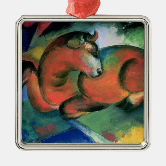 Das Red Bull, 1912 Silbernes Ornament (Vorne)