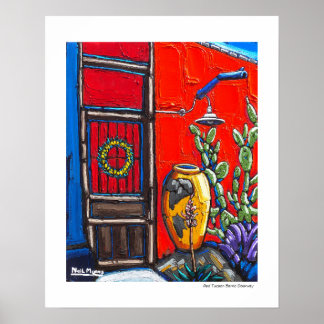 Das Red Tucson Barrio Doorway Poster