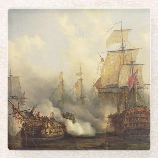 Das Redoutable bei Trafalgar, am 21. Oktober 1805 Glasuntersetzer (Vorderseite)