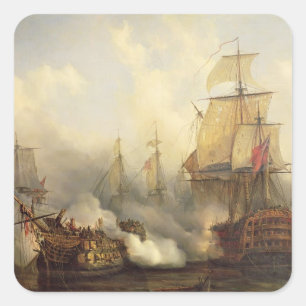 Das Redoutable bei Trafalgar, am 21. Oktober 1805 Quadratischer Aufkleber