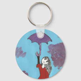 Das RegenschirmMädchen Schlüsselanhänger