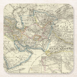 Das Reich des Kalifs an seinem größten - Ost Rechteckiger Pappuntersetzer