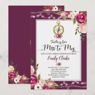 Das Reisen von Fräulein To Frau Brautparty laden Einladung