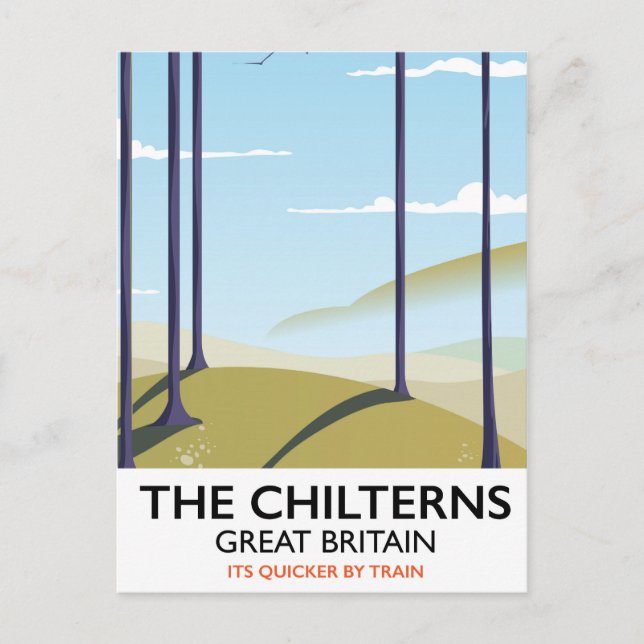 Das Reiseplakat "Chilterns Great Britain" Postkarte (Vorderseite)