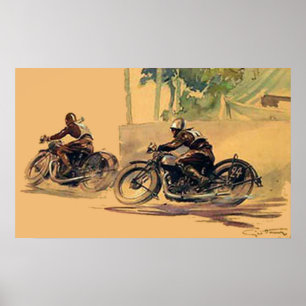 Das Rennen Art Deco Retro Vintage Plakat