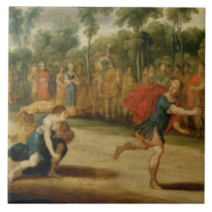 Das Rennen von Atalanta und von Hippomenes (Öl au Fliese