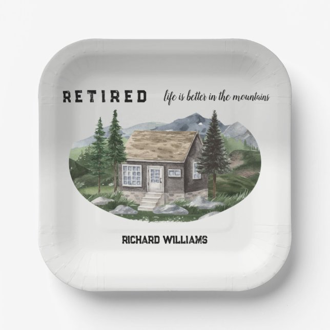 Das Rentenleben ist besser in den Bergen wandern Pappteller (Vorderseite)