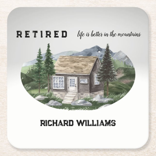 Das Rentenleben ist besser in den Bergen wandern Rechteckiger Pappuntersetzer (Vorderseite)