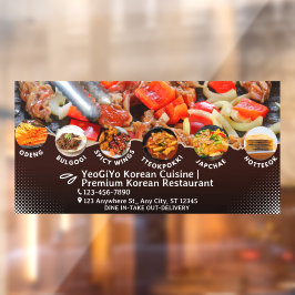 Das Restaurant Advert mit koreanischer Küche indiv Fensteraufkleber