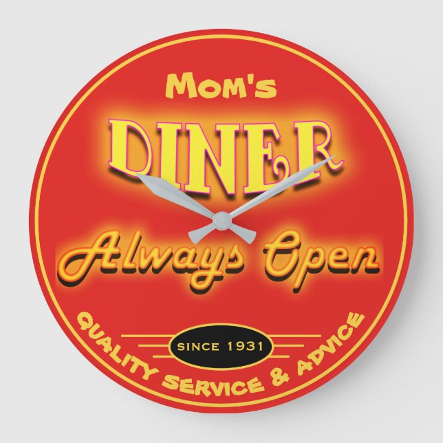 Das Restaurant der Mama oder irgendein Große Wanduhr (Vorderseite)