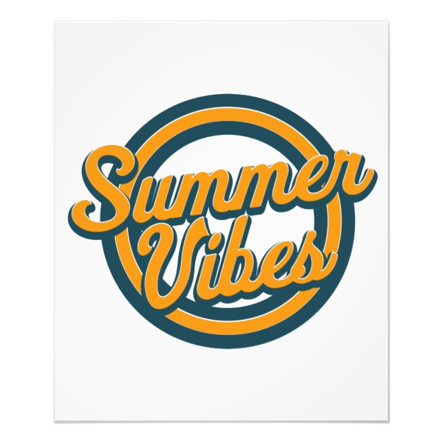 Das Retro-Logo der Summer vibes. Fotodruck (Vorne)