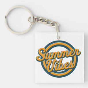 Das Retro-Logo der Summer vibes. Schlüsselanhänger