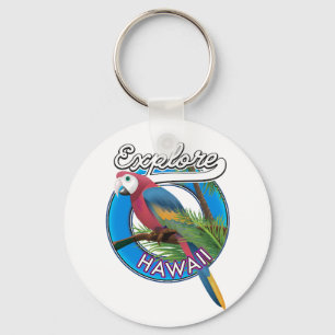 Das Retro-Logo von Hawaii entdecken Schlüsselanhänger