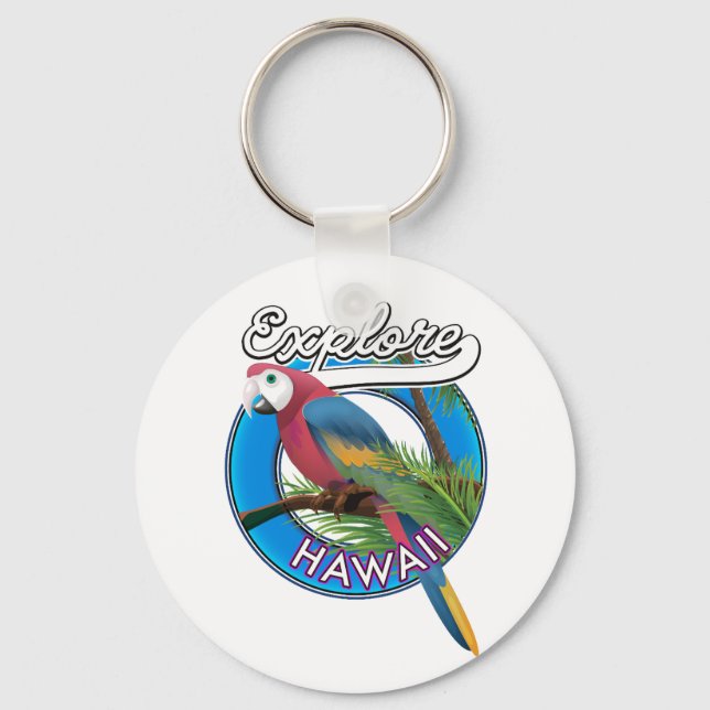 Das Retro-Logo von Hawaii entdecken Schlüsselanhänger (Vorderseite)