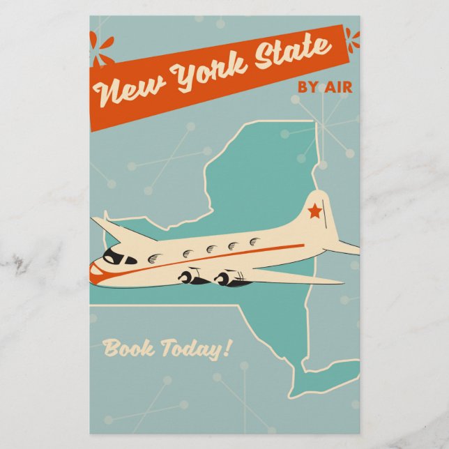 Das Retro-Poster des New Yorker Staat. Briefpapier (Vorderseite)