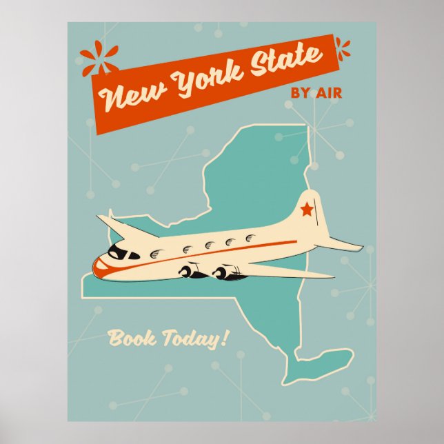 Das Retro-Poster des New Yorker Staat. Poster (Vorne)