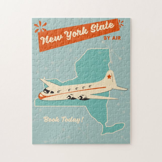 Das Retro-Poster des New Yorker Staat. Puzzle (Vertikal)